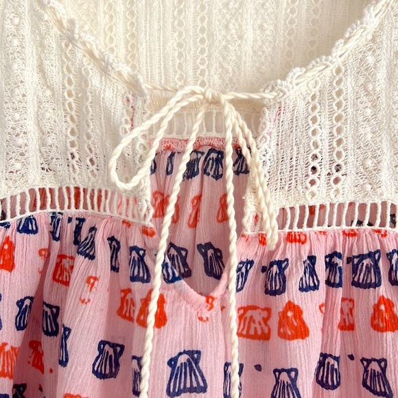 Urban Outfitters Kimchi Blue Gia Babydoll Blouse with Seashell Pattern NWOT - Picture 7 of 16